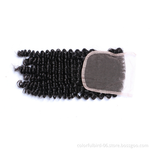 Lace Closure kinky curly 13x4 Lace Closure Human hair cambodian hair HD transparent lace hair extension